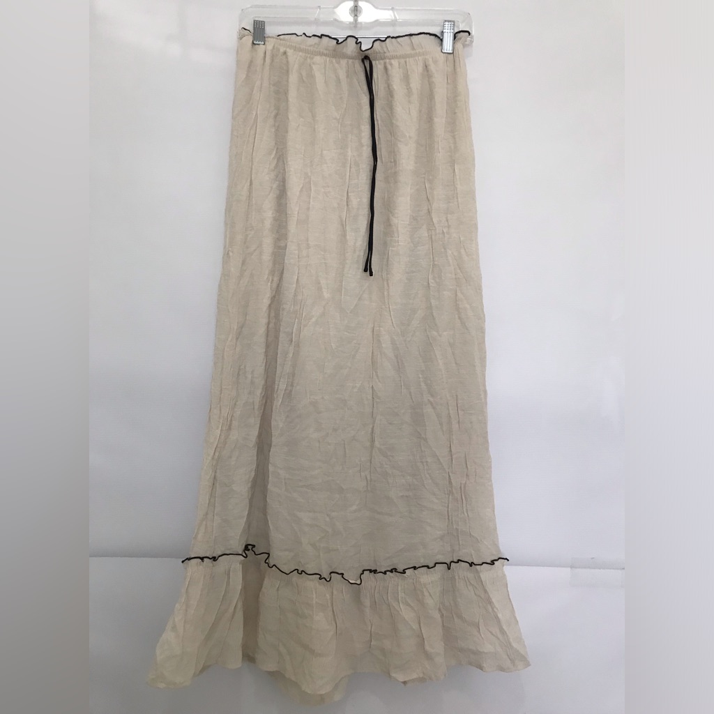 Thirty / Thirty La Women’s Cream Maxi Skirt With Contrast Trim Size Xs